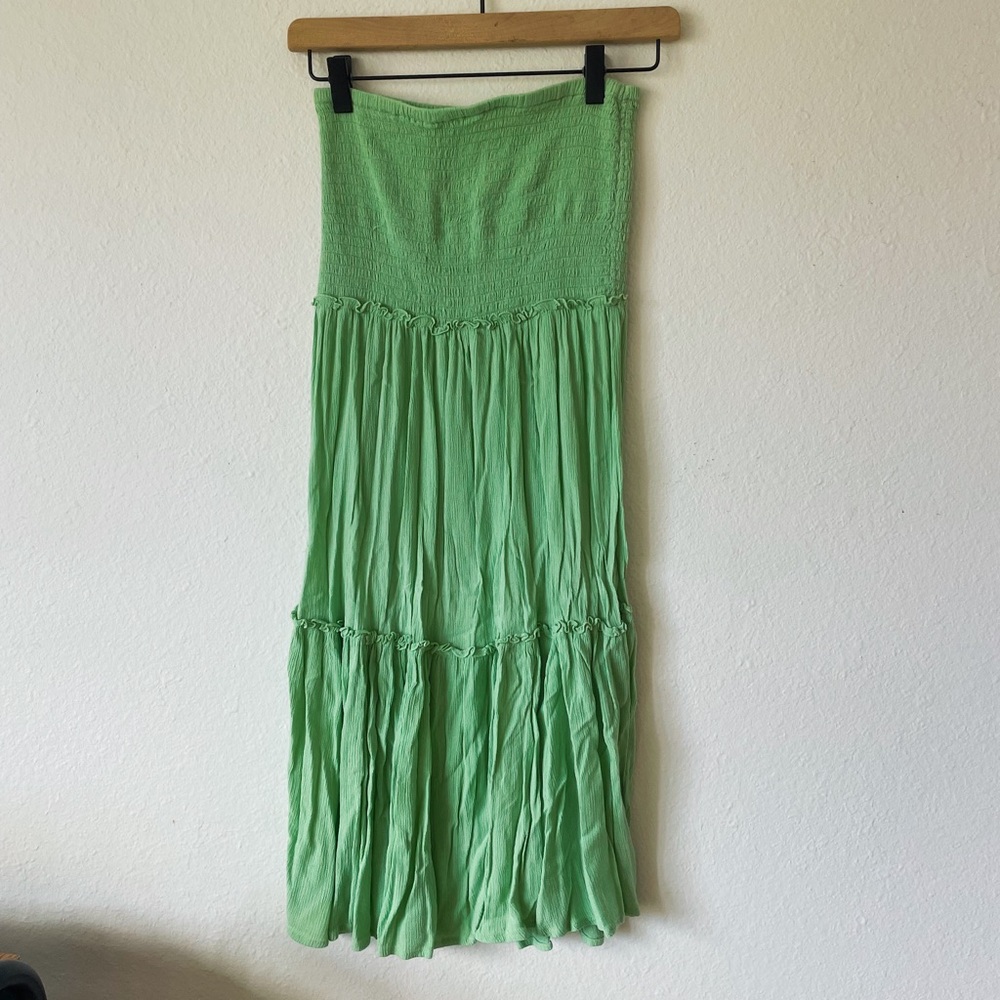 XS O’Neill Women’s Ruched Tier Midi Skirt. Color is Oasis | Suzette.